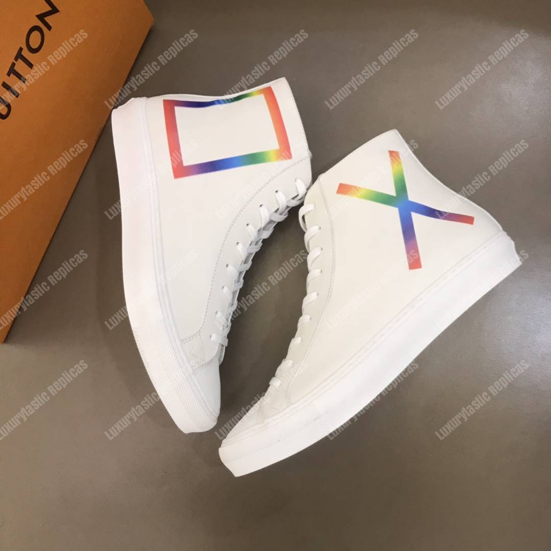 LV Tattoo Sneaker Boot Rainbow Rectangle White