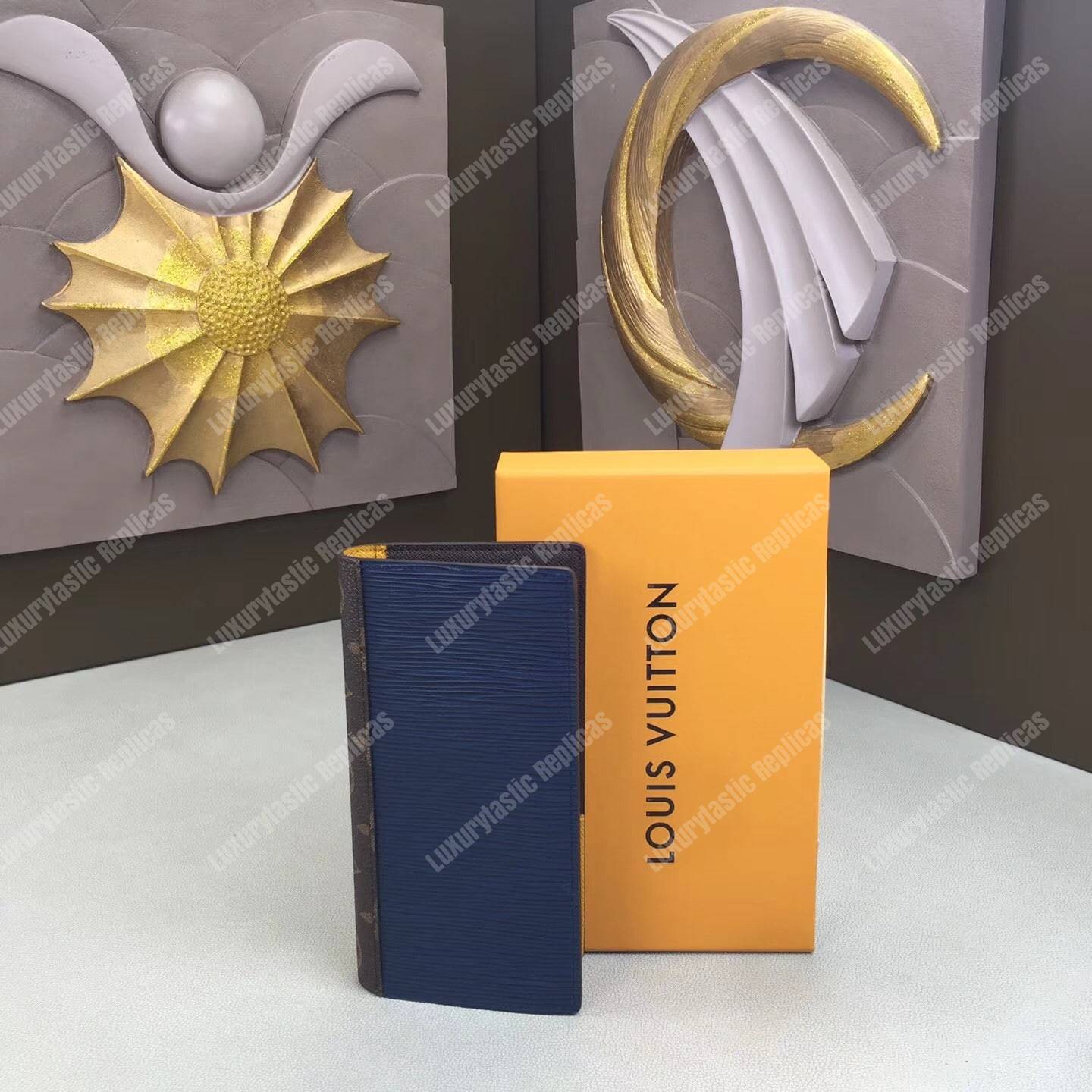 LV Brazza Wallet Epi Leather Blue