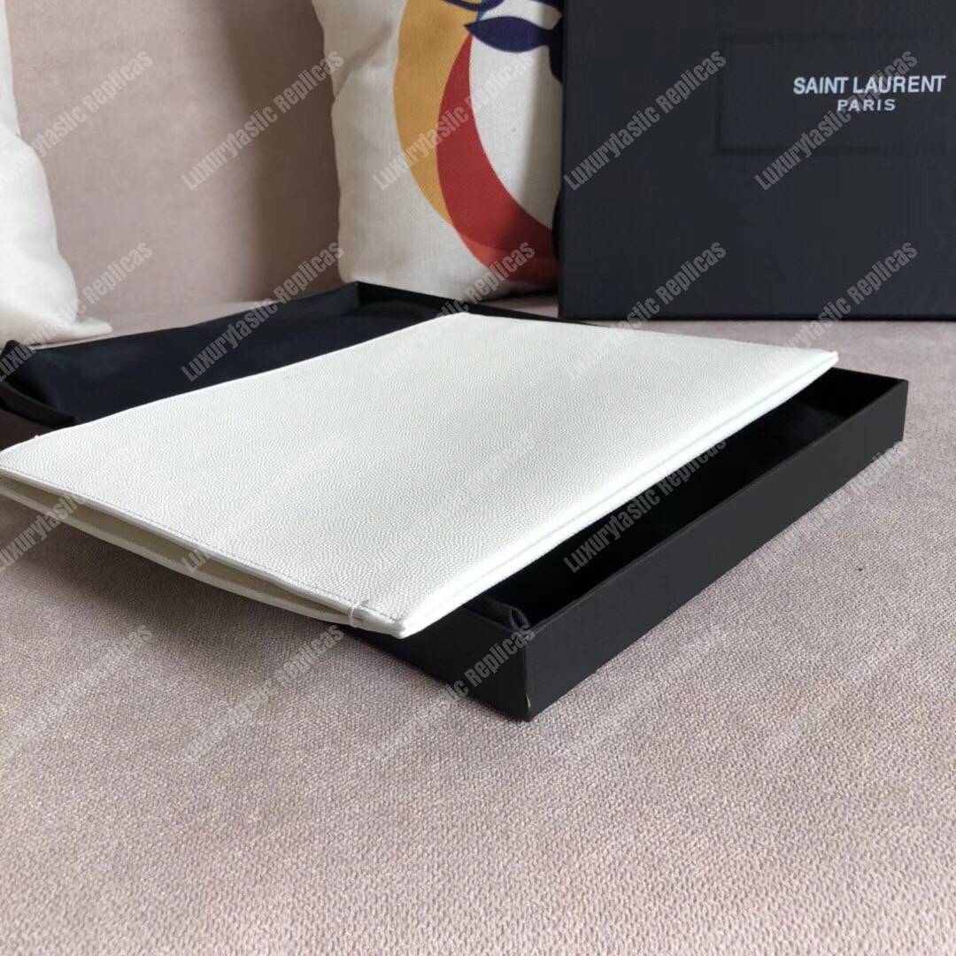 Saint Laurent Zipped Tablet Holder White