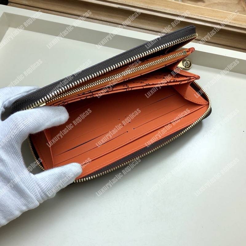 LV Zippy Wallet Catogram Dogs and Cats Brown Orange