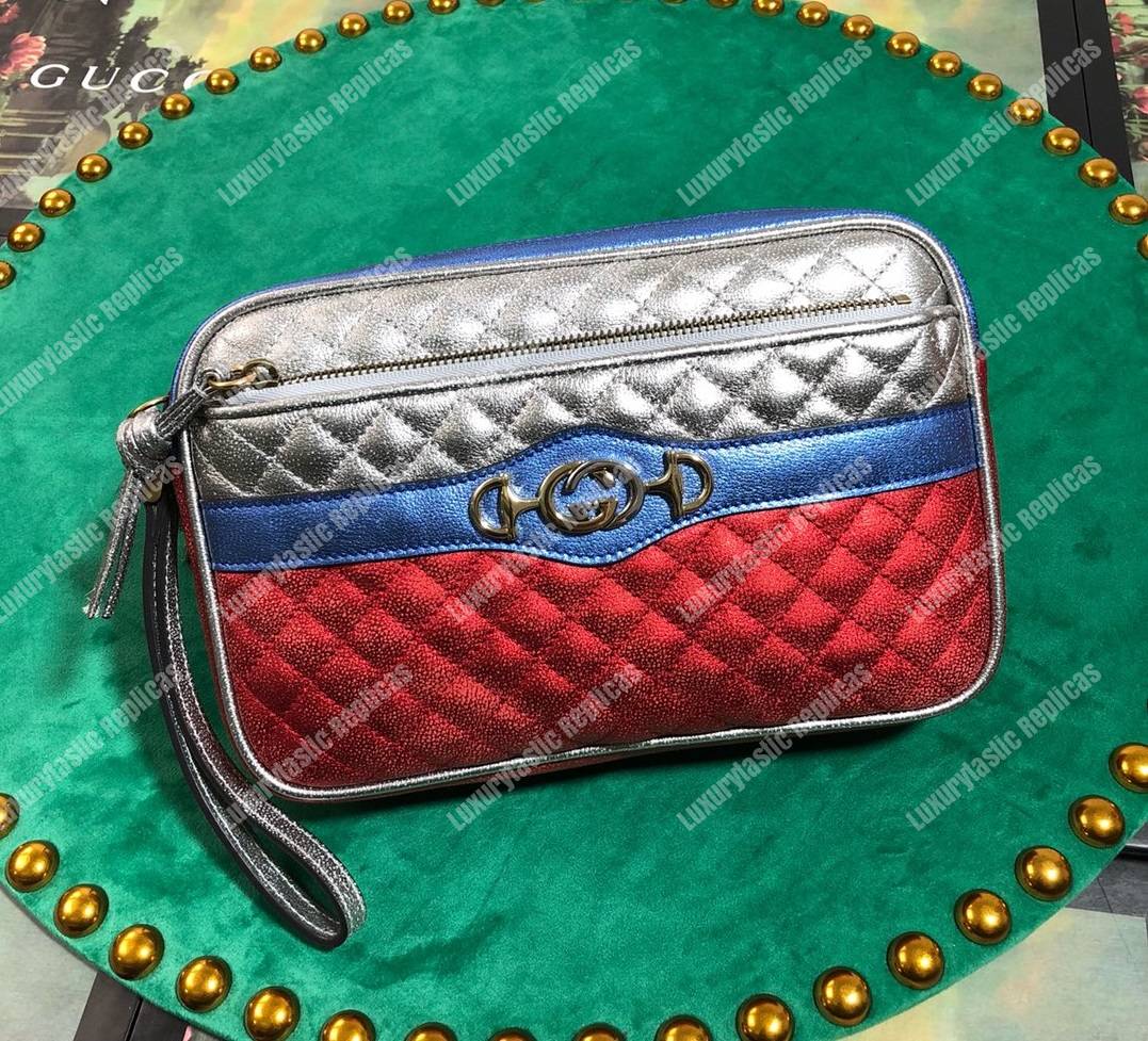 G*u*i zumi clutch metallic red/silver