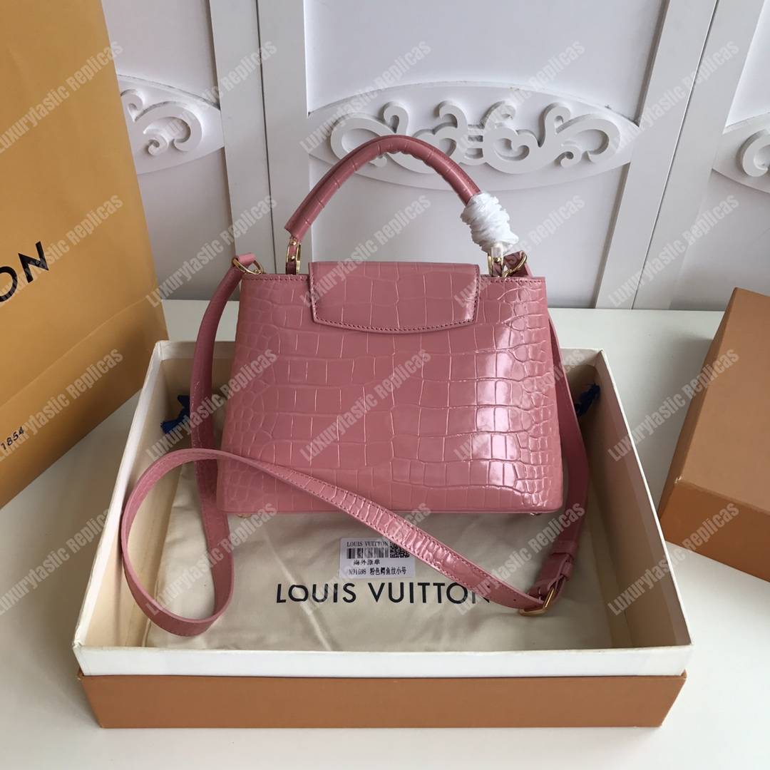 LV Capuccines BB Crocodilien Mat Rose Tourmaline