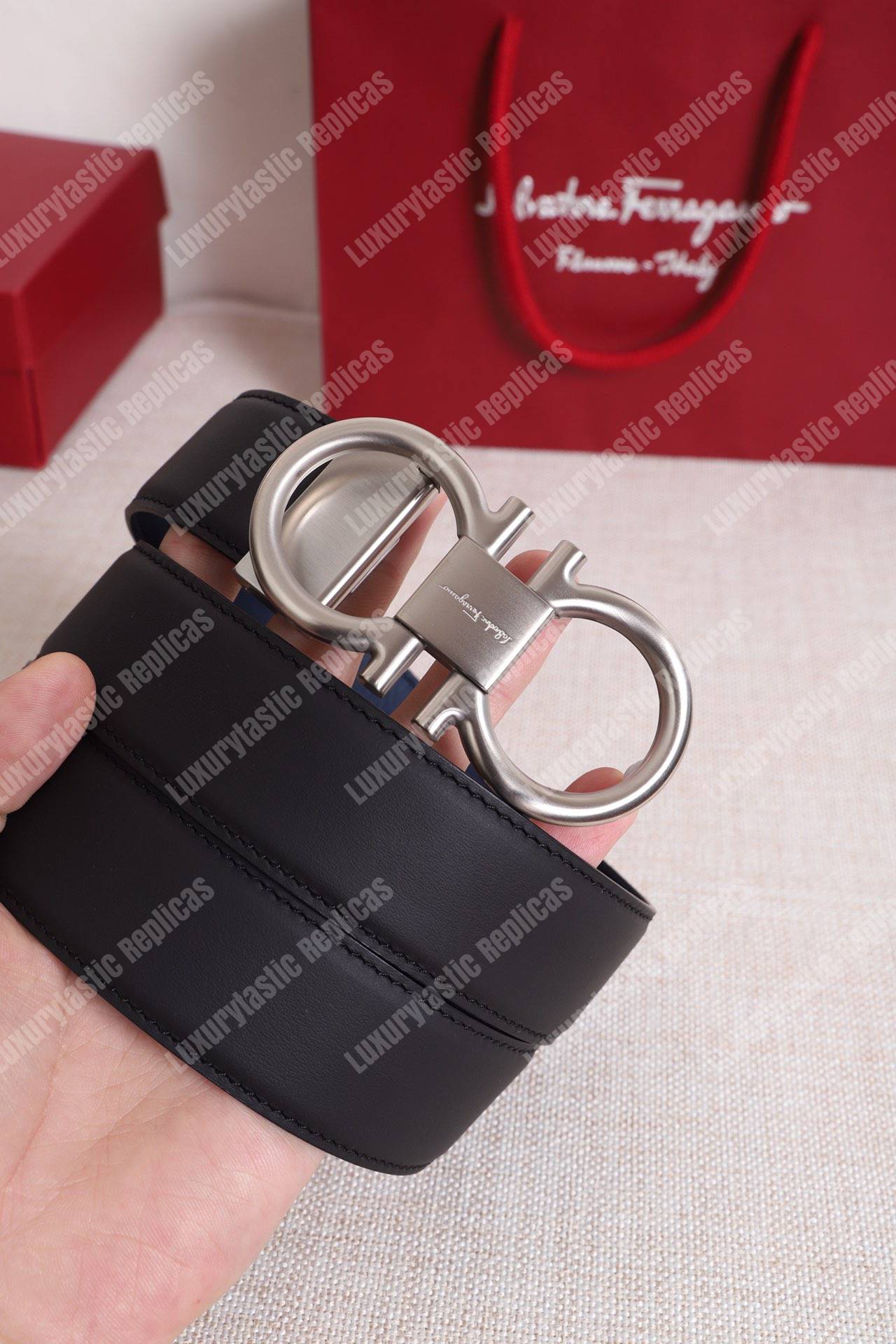 Salvatore Ferragamo Adjustable and Reversible Gancini Belt
