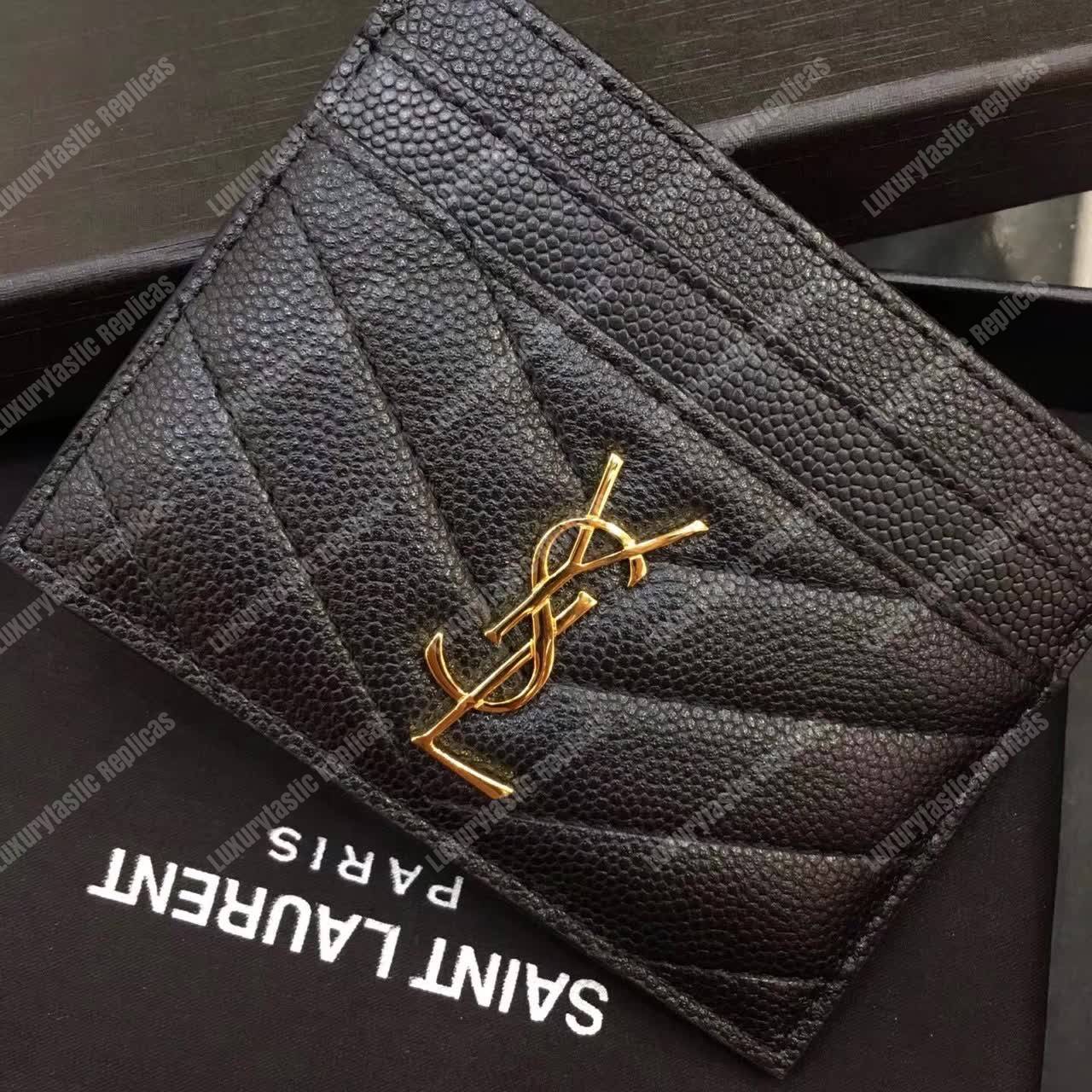 Saint Laurent Monogram Card Case Black