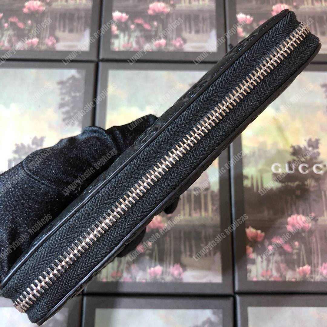 G*u*i signature web zip around leather wallet