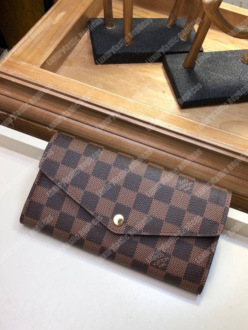 LV Sarah Wallet Damier Ebene Brown
