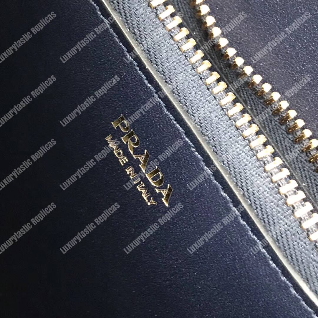 pra*a monoCh*0me saffiano leather bag dark blue