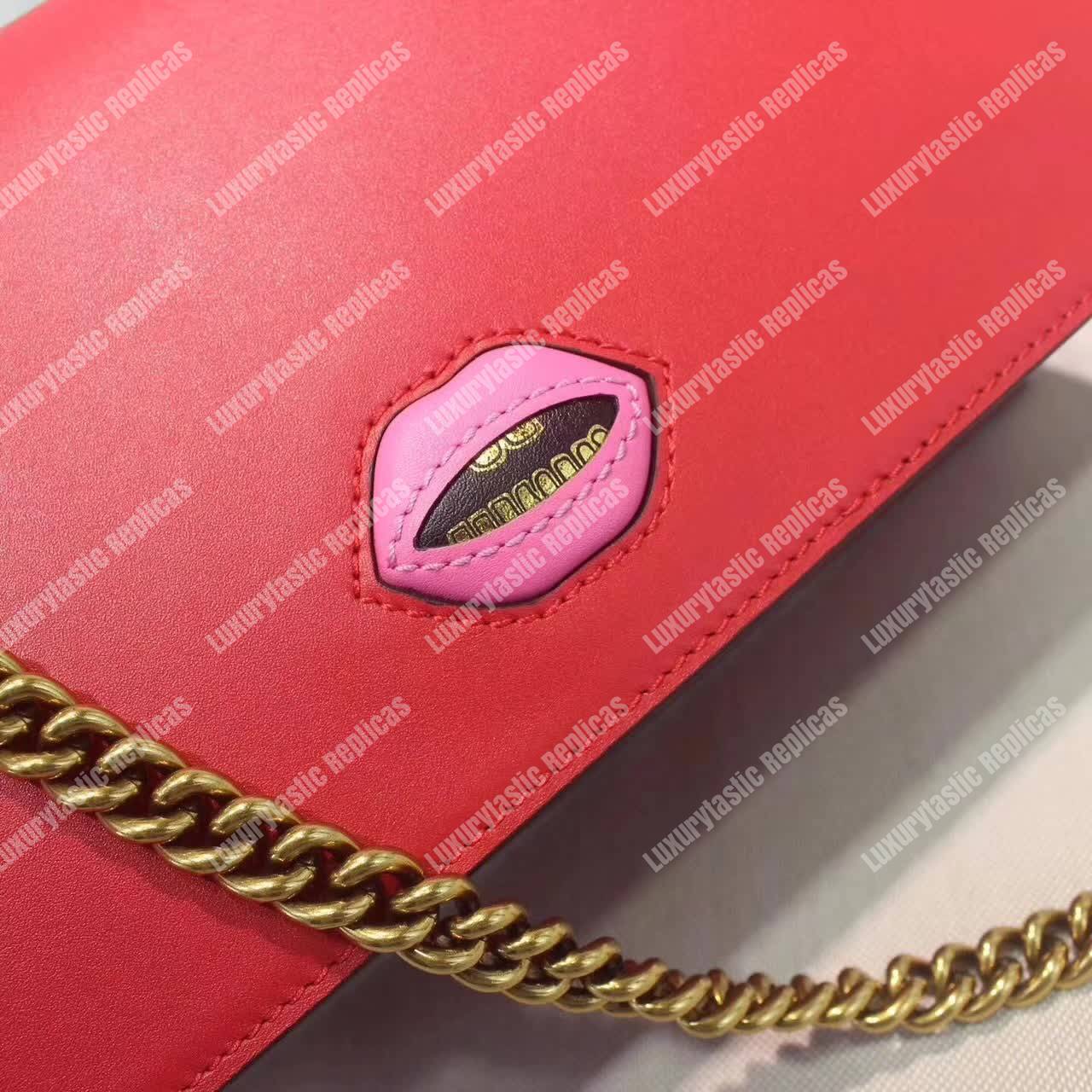 g*u*i gg marmont leather shoulder bag He**ts red