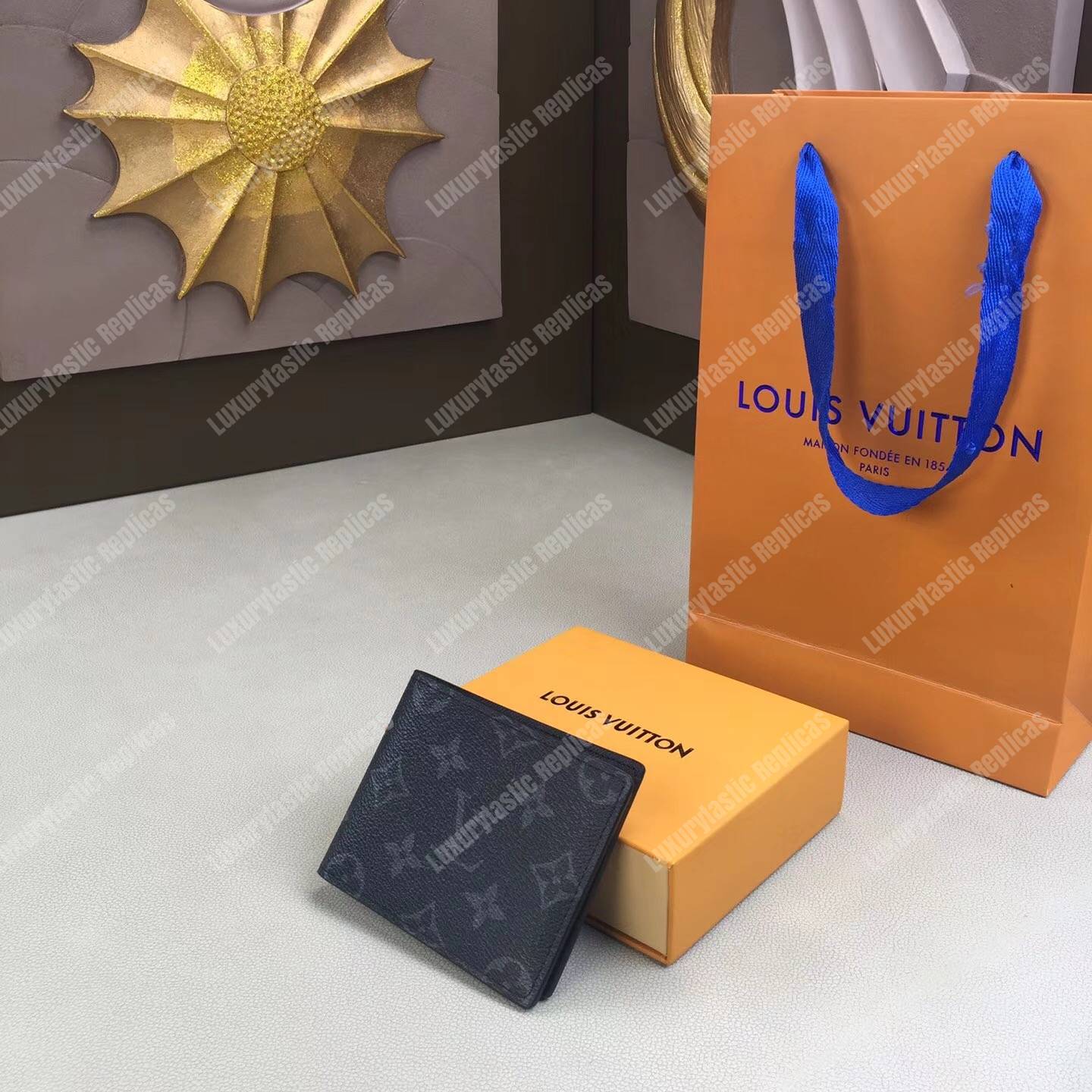 LV Slender ID Wallet Monogram Eclipse Canvas