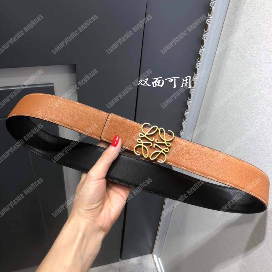 Loewe Reversible Anagram Belt 4 Cm Brown
