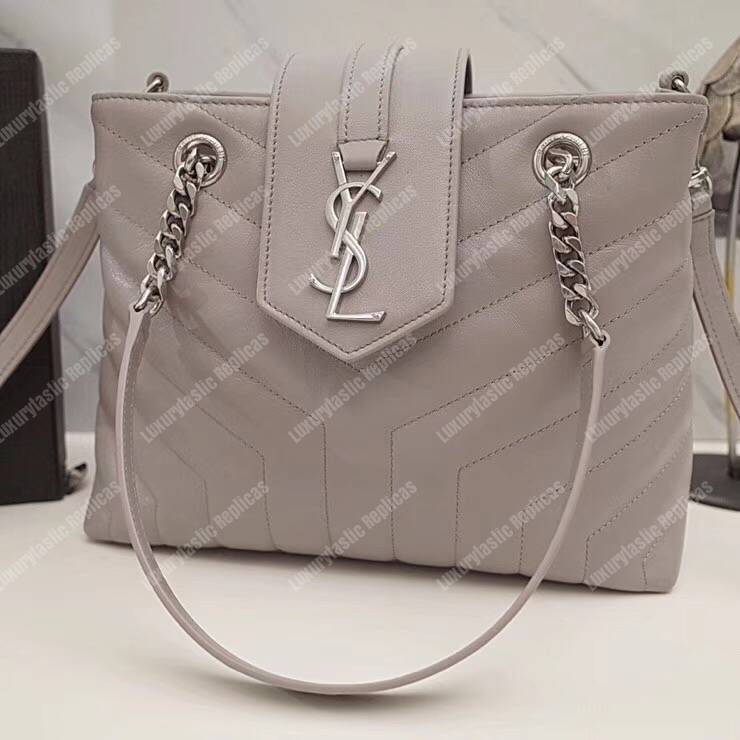Saint Laurent Small Loulou Shopping Bag Earth Grey