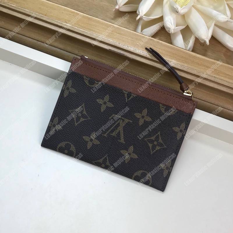LV Zipped Card Holder Monogram Brown