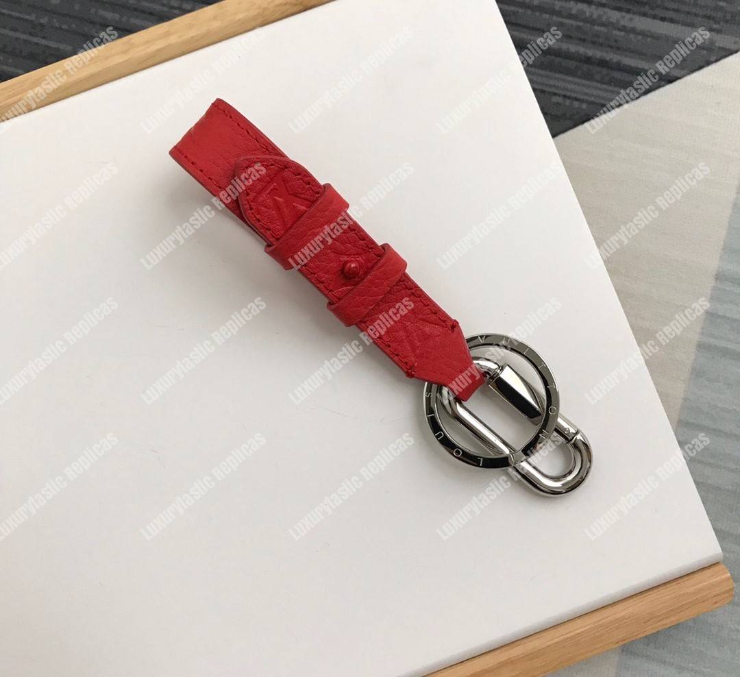 LV Harness Dragonne Bag Charm and Key Holder Taurillon leather Red