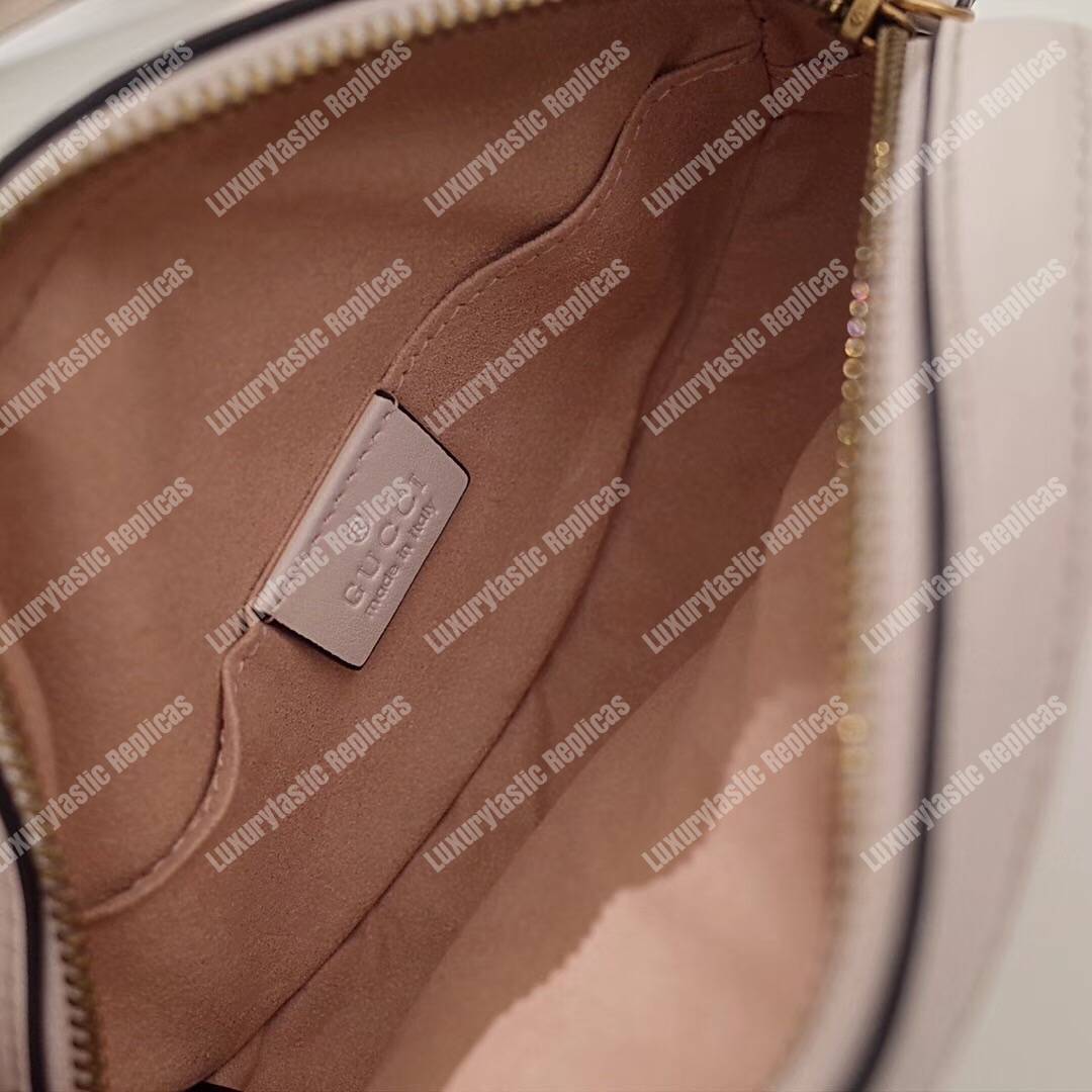 G*u*i gg marmont animal stud matelassé belt bag white