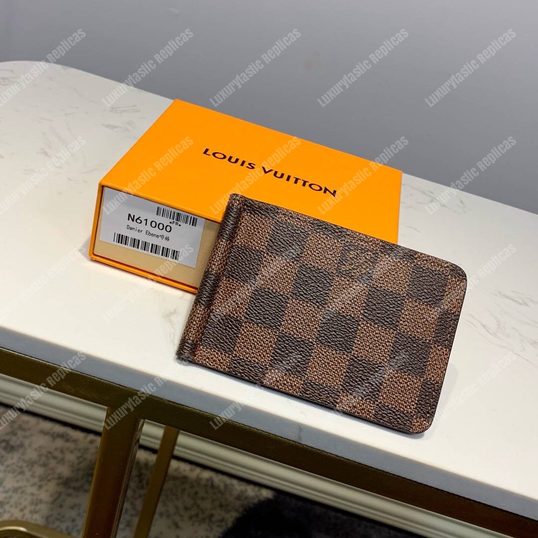LV Pince Wallet Damier Ebene Brown