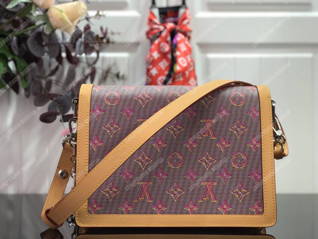 LV Dauphine MM Monogram Pop Print Pink