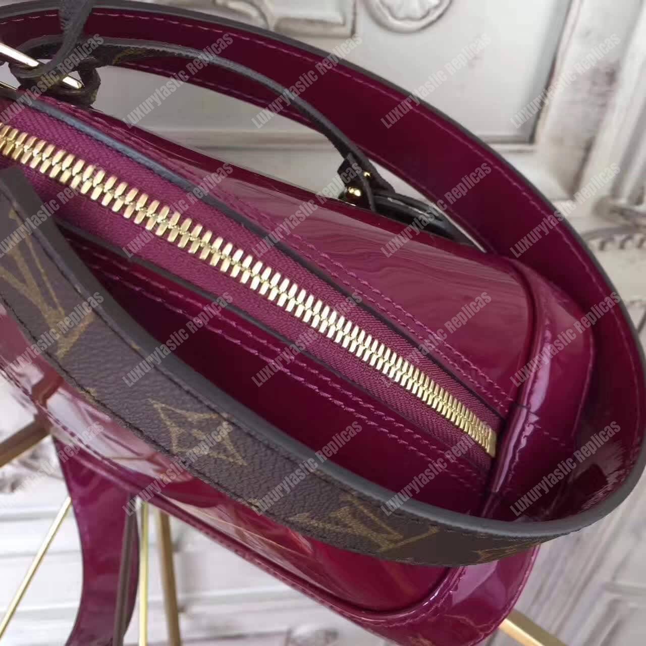 LV Alma BB Patent Leather Magenta