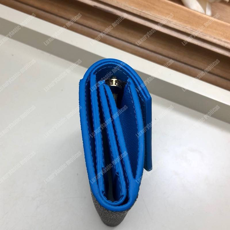 LV Zoé Wallet Monogram Bleu Jean colored leather