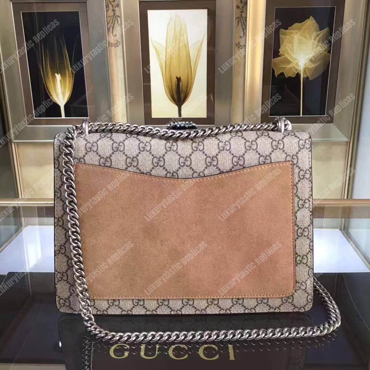 G*u*i dionysus embroidered shoulder bag bees/pineapple/flower