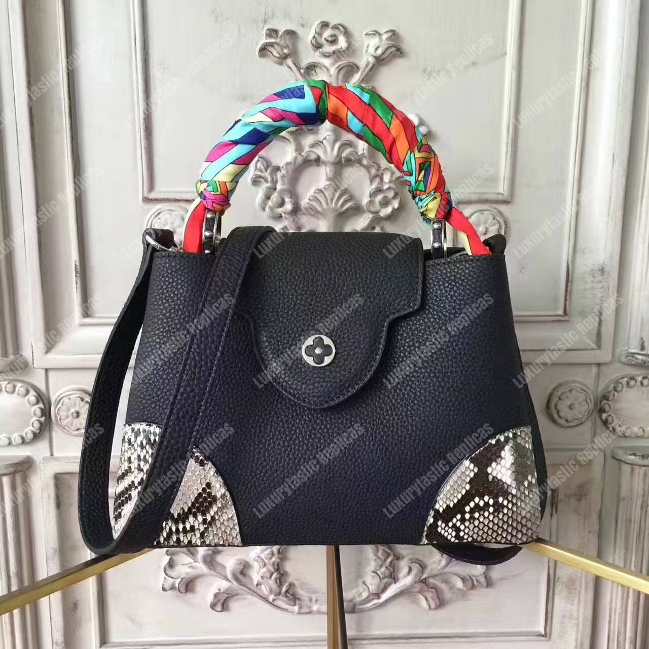 LV Capucines PM Python
