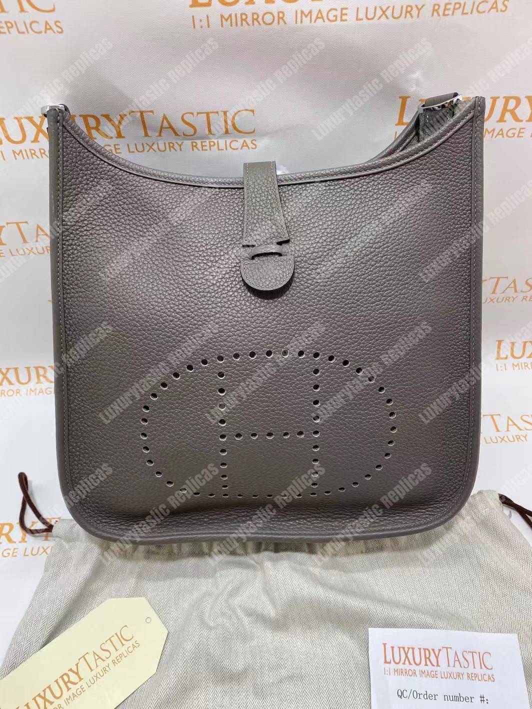 replica H**mes evelyne iii 29 clemence bag etain