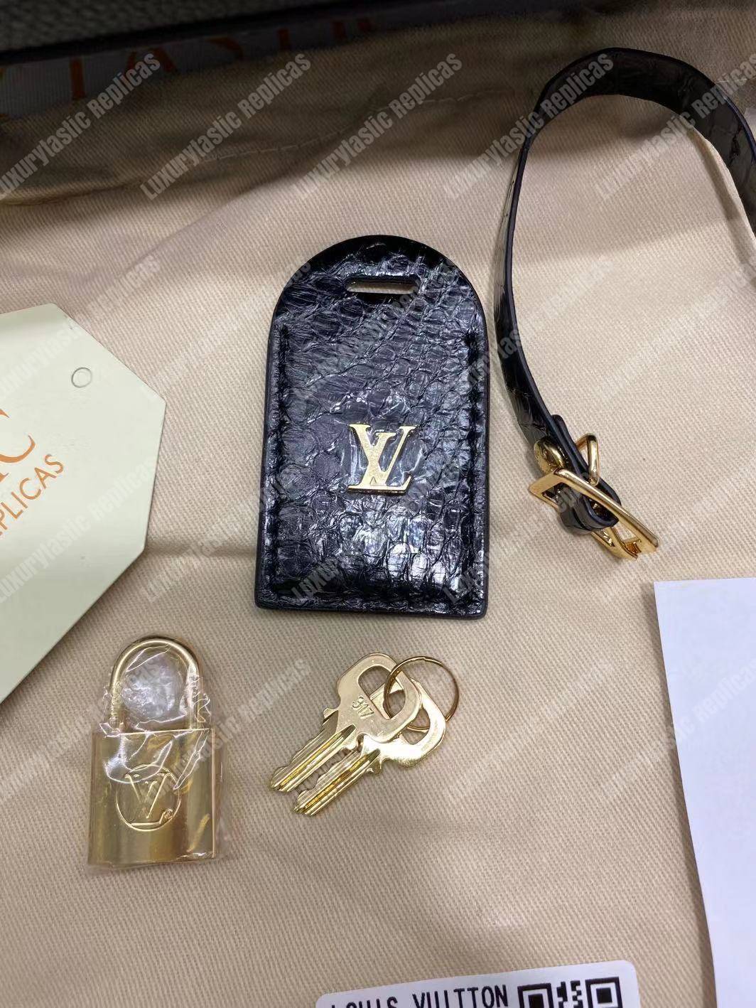 LV City Steamer PM Python Roccia Black