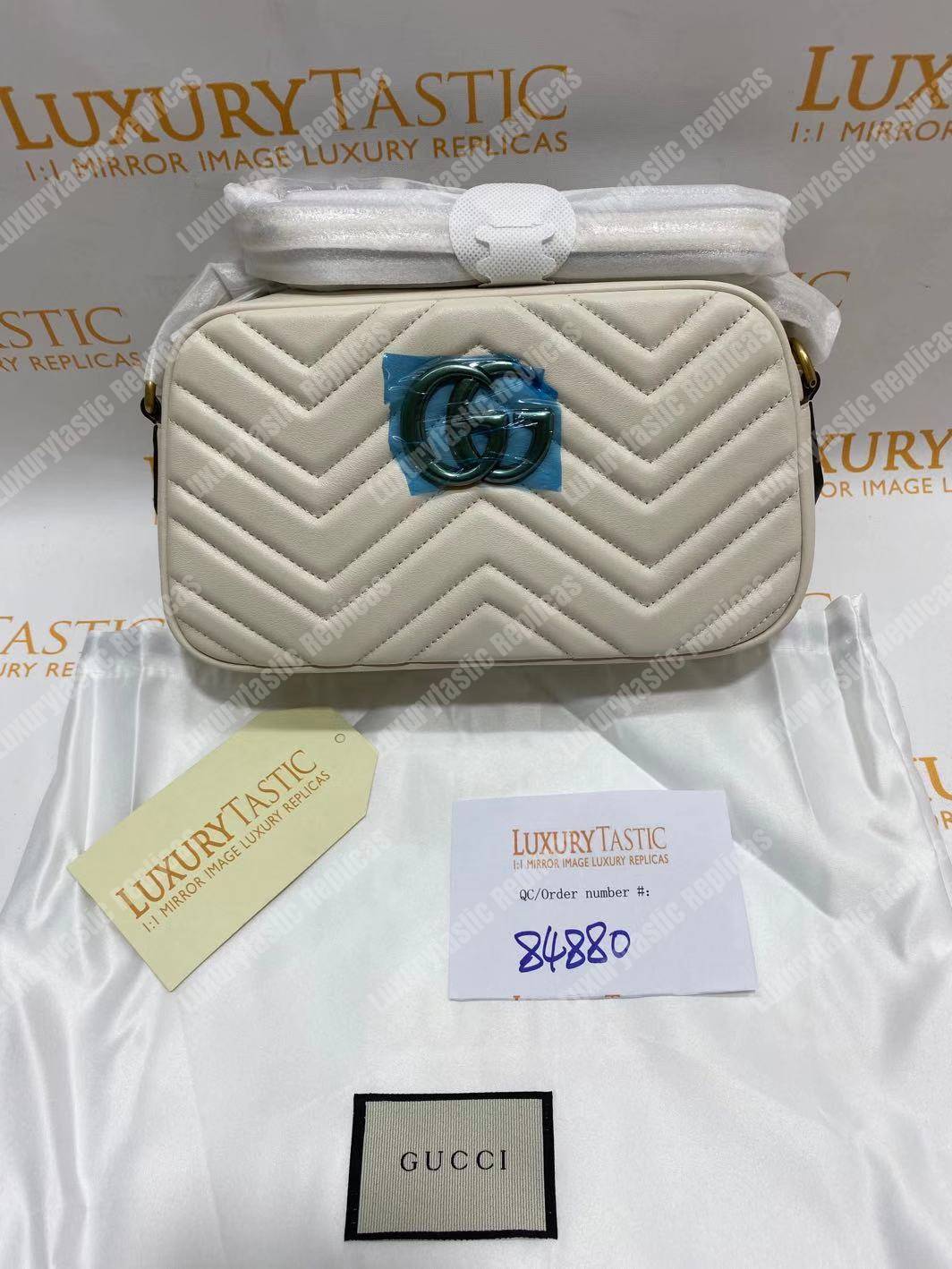 G*u*i gg marmont small matelassé shoulder bag white