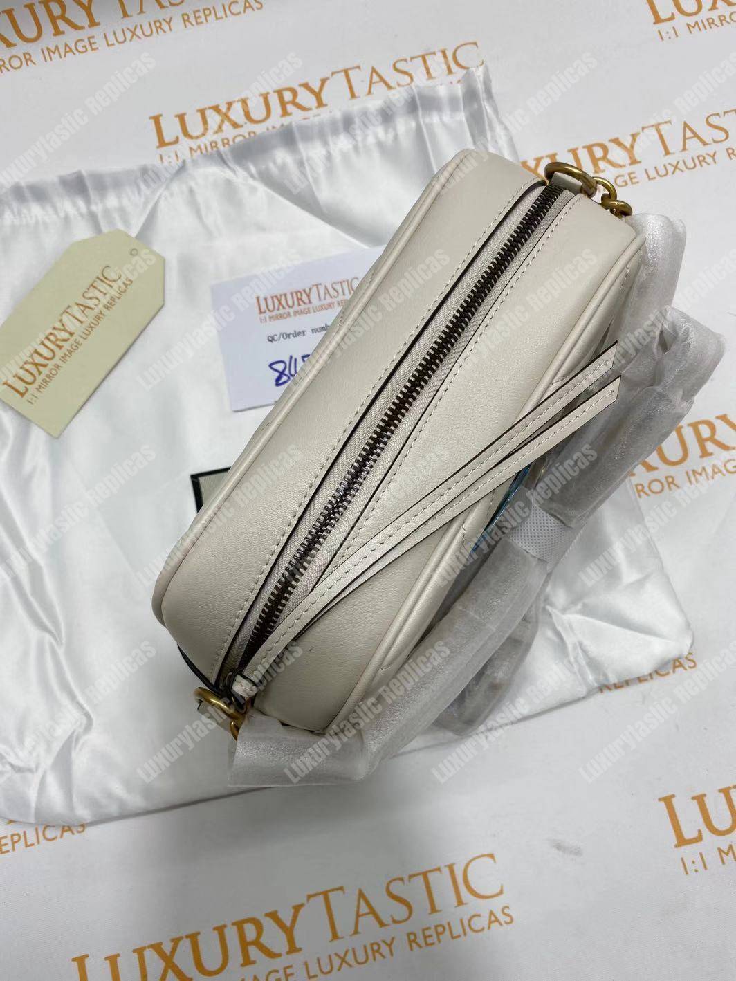 G*u*i gg marmont small matelassé shoulder bag white