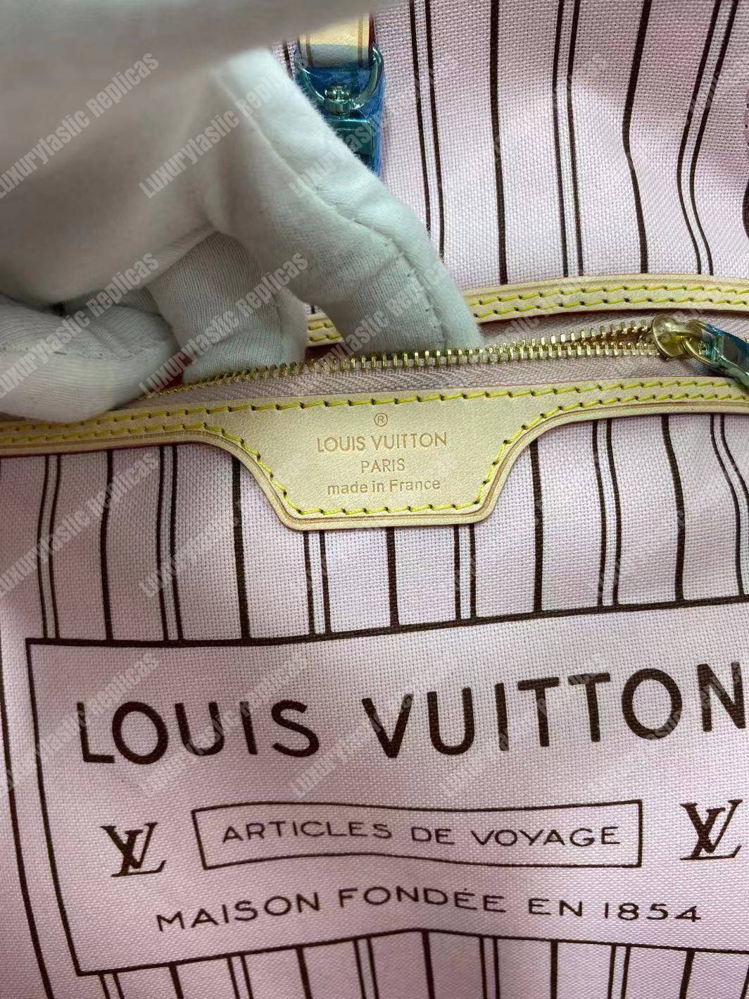 LV Neverfull MM Monogram Rose Ballerine