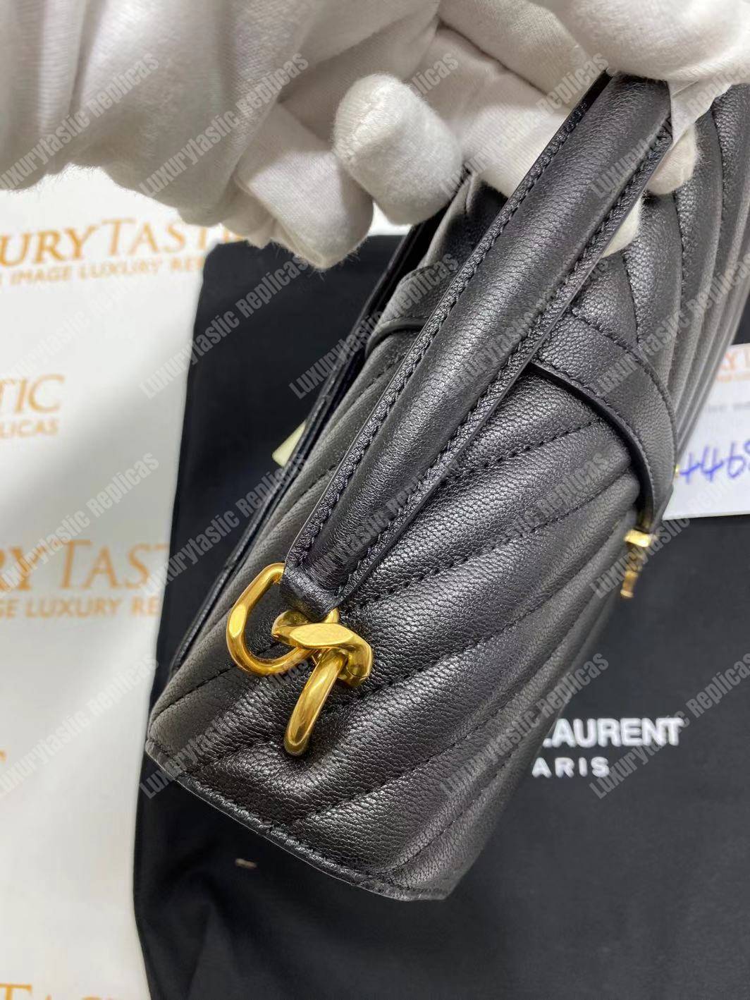 Saint Laurent Classic Medium College Monogram Black Gold-Toned