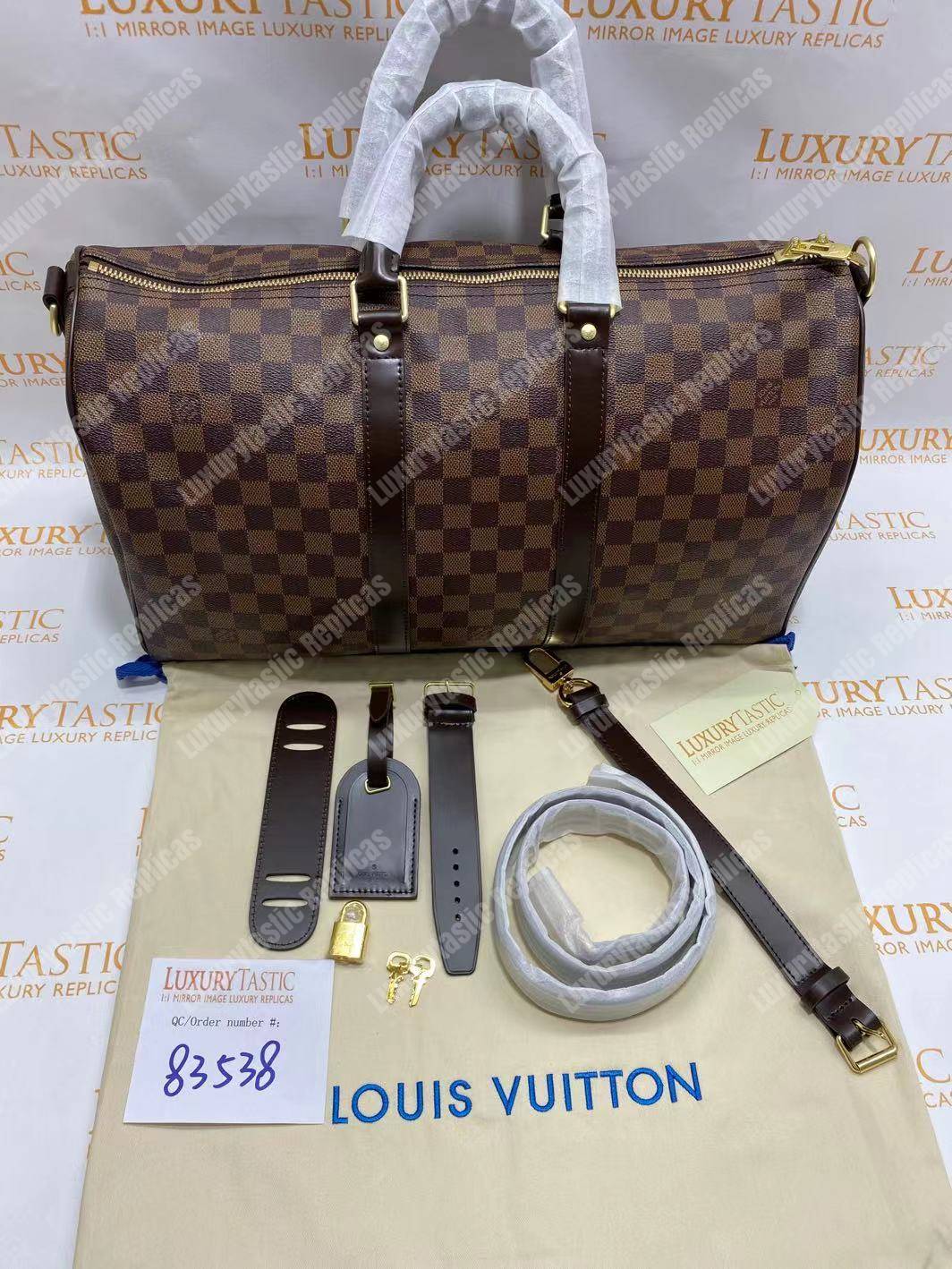 LV Keepall Bandouliere 45 Monogram Damier Ebene