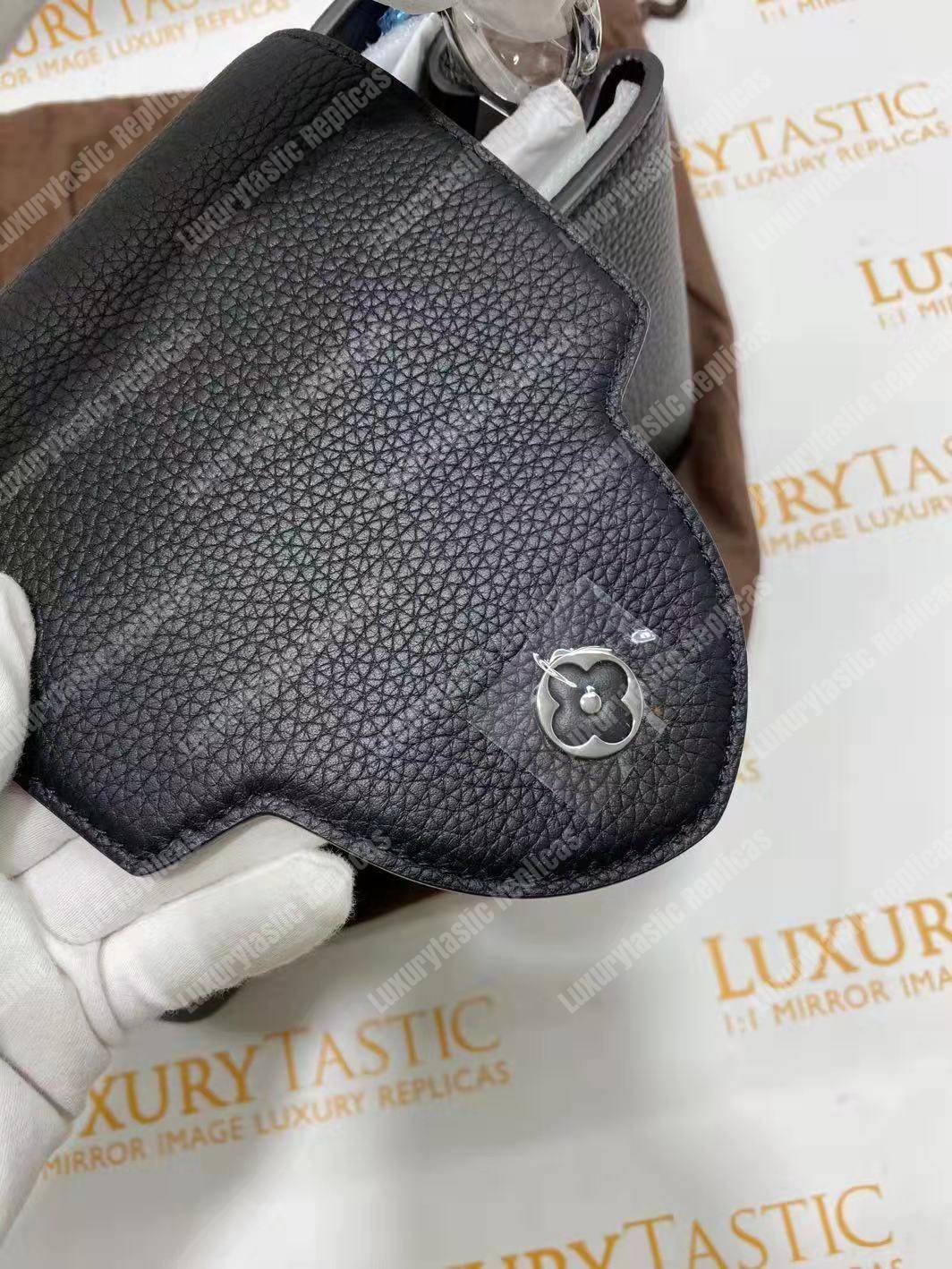 LV Capucines PM Noir Python Leather Trim