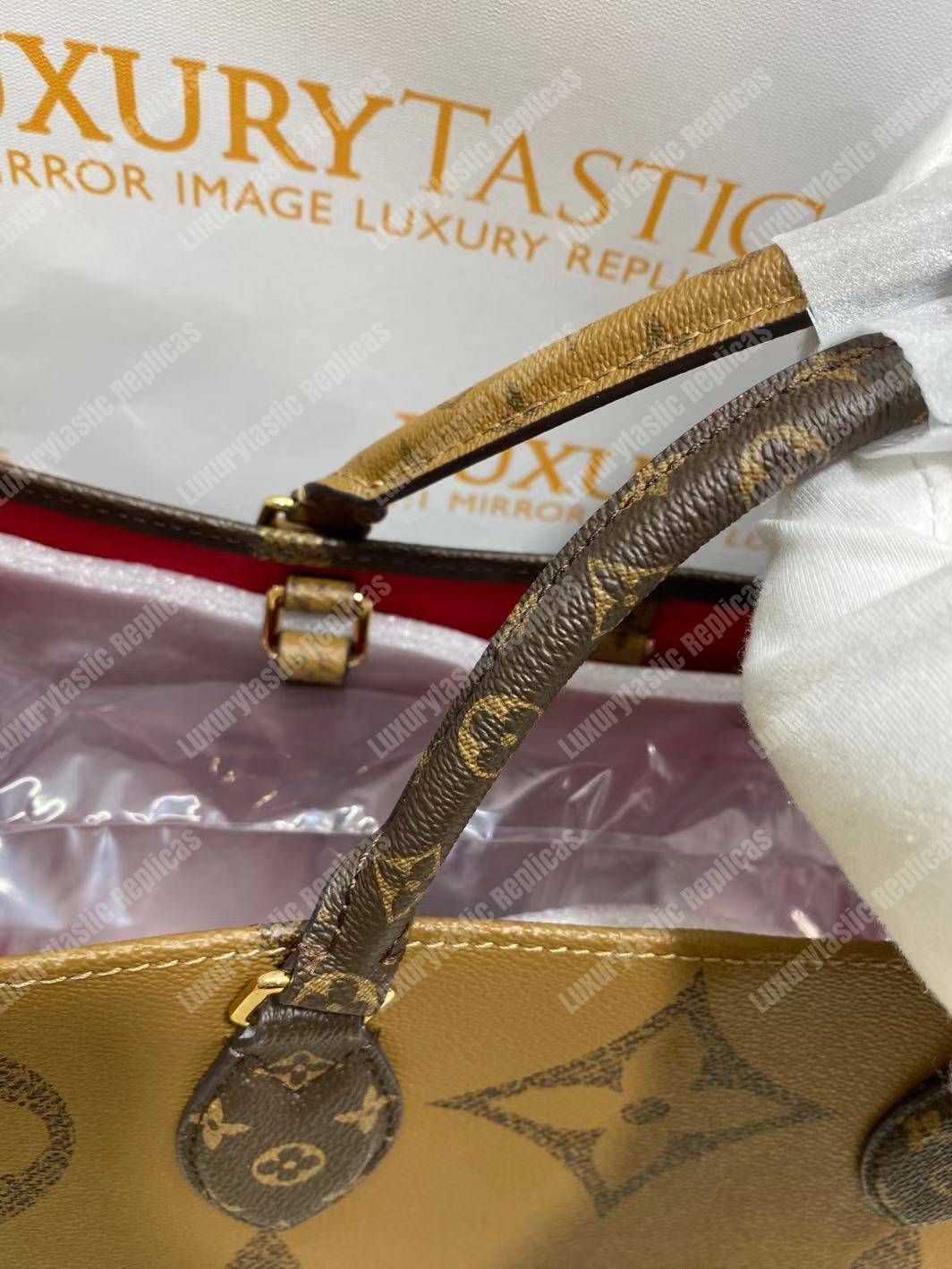LV Onthego Monogram Canvas & Monogram Reverse Canvas GM