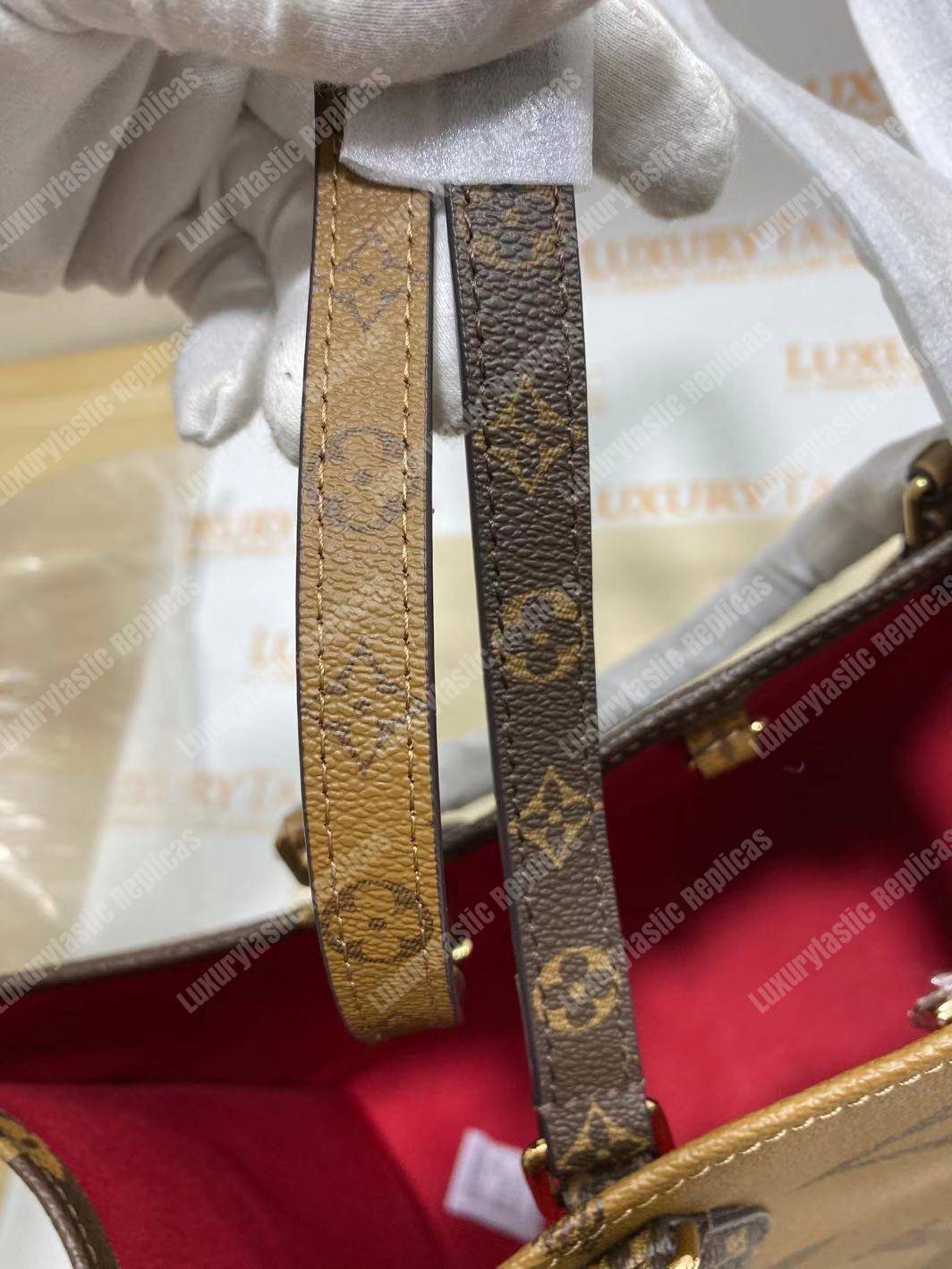 LV Onthego Monogram Canvas & Monogram Reverse Canvas GM
