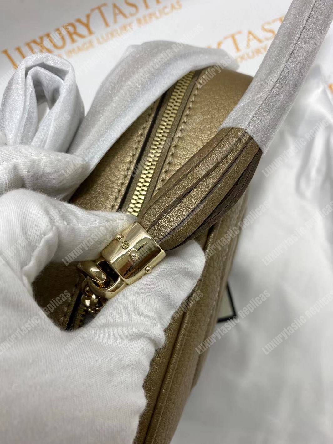 G*u*i soho small leather disco bag champagne