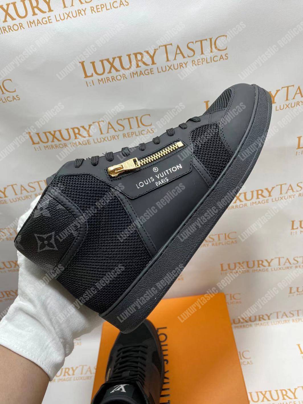 LV Rivoli Zip On The Side Sneaker Boot Black