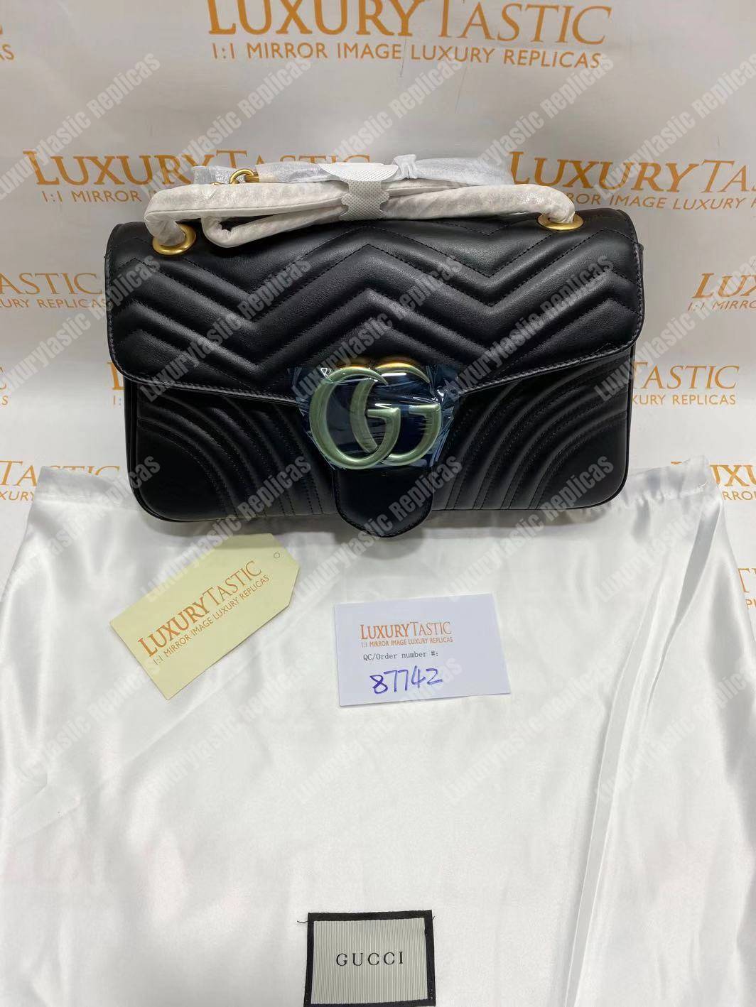 G*u*i gg marmont medium matelasse shoulder bag black