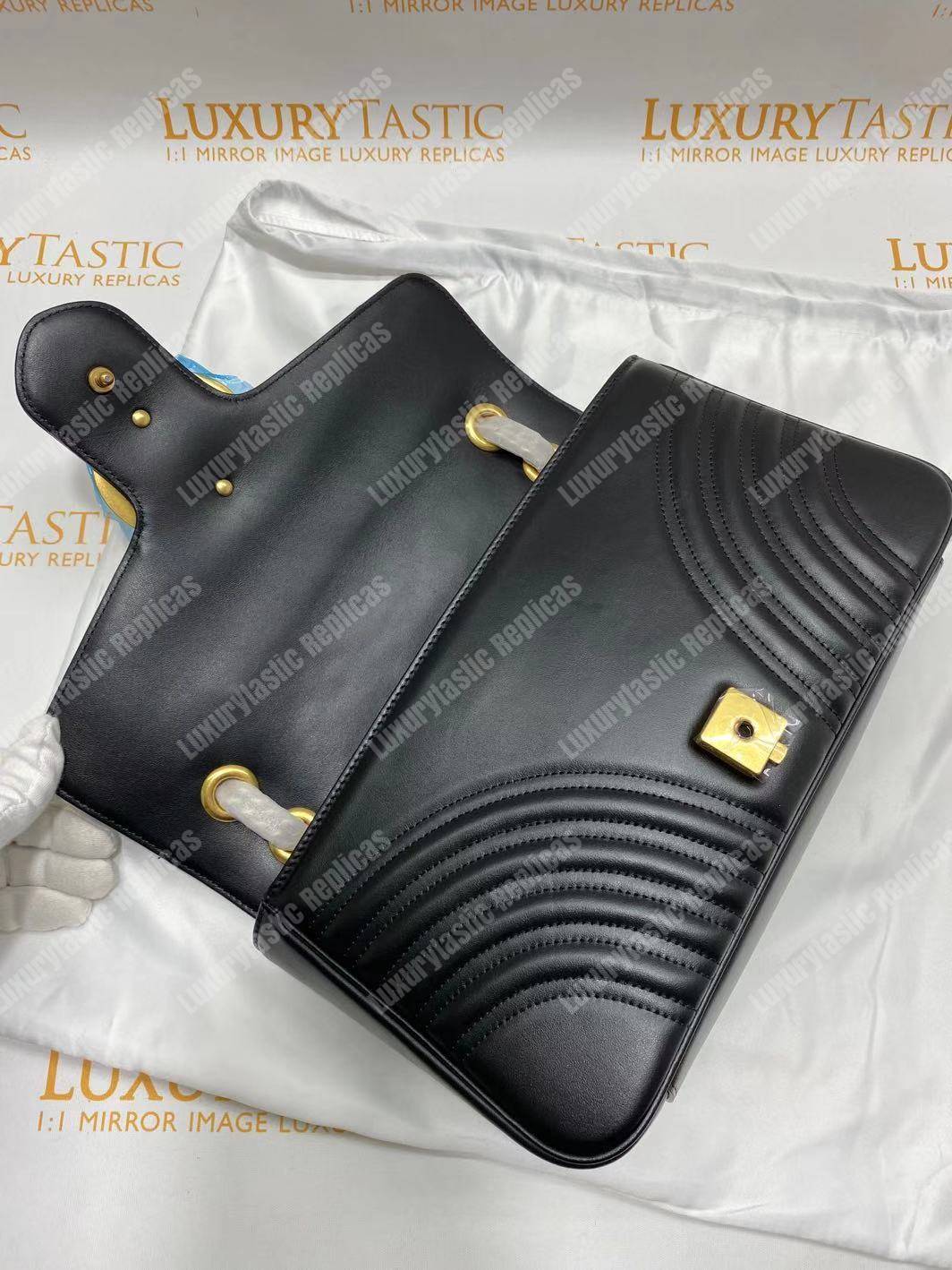 G*u*i gg marmont medium matelasse shoulder bag black