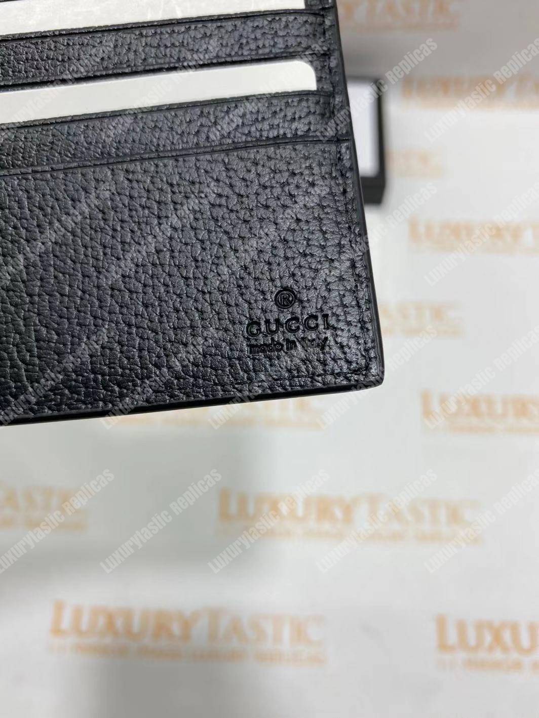 G*u*i animalier leather wallet bee metal detail black