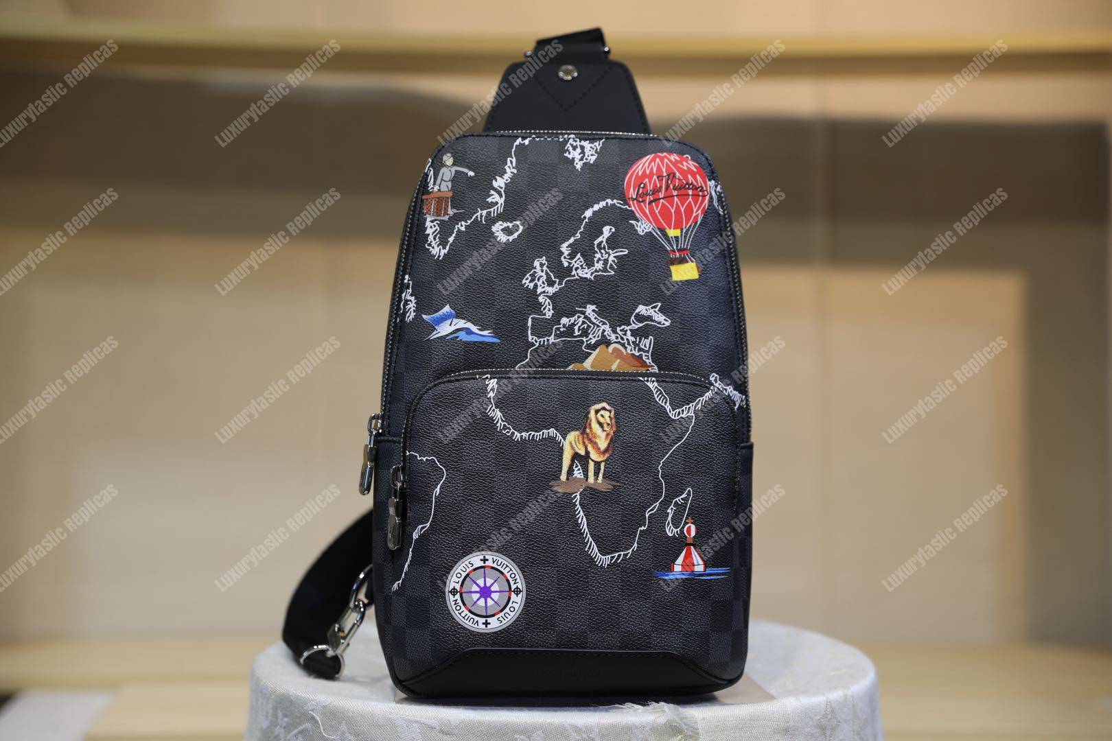 LV Avenue Sling Bag Damier Graphite Maps of the Renaissance