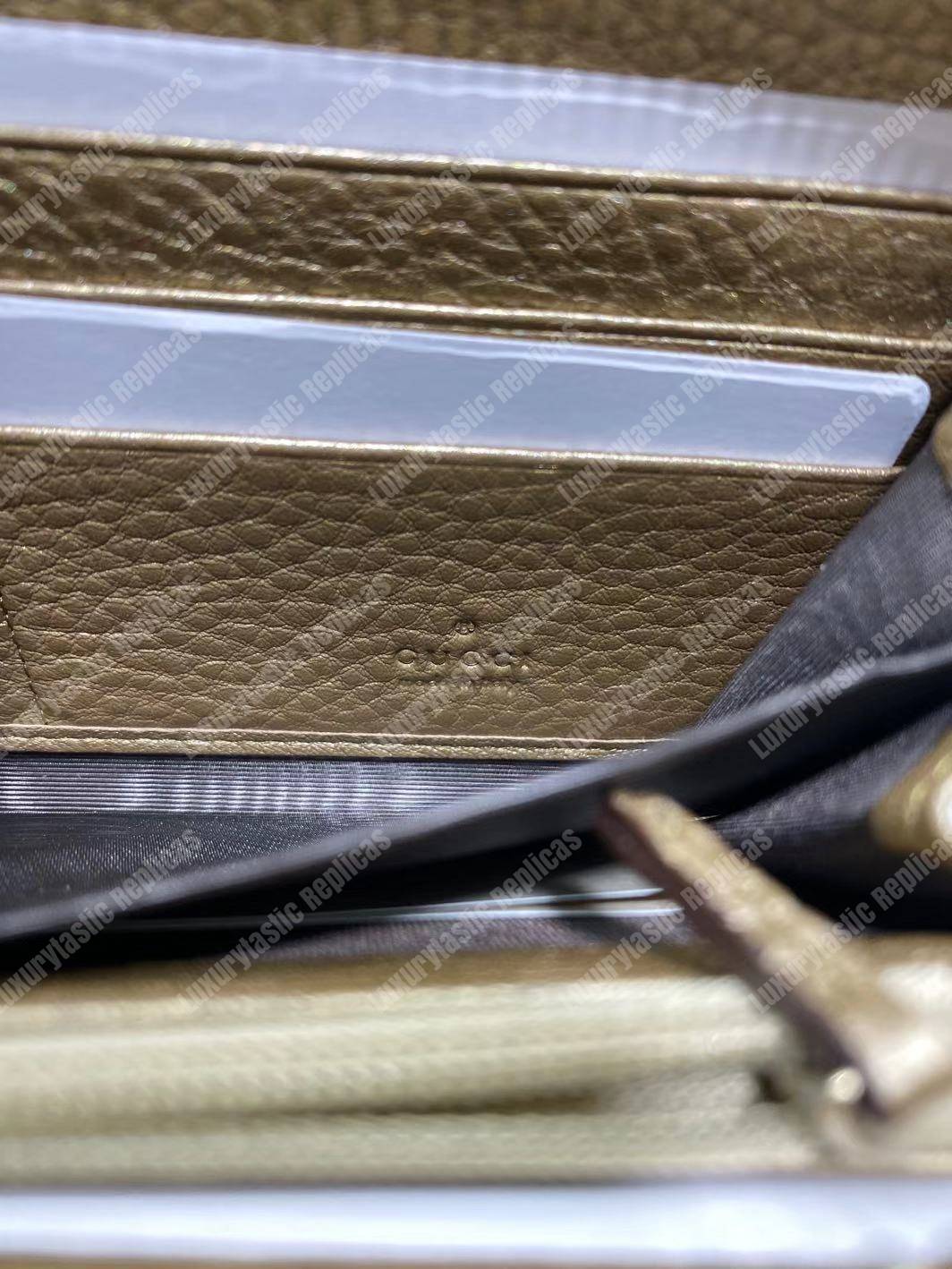 G*u*i soho zip around wallet gold