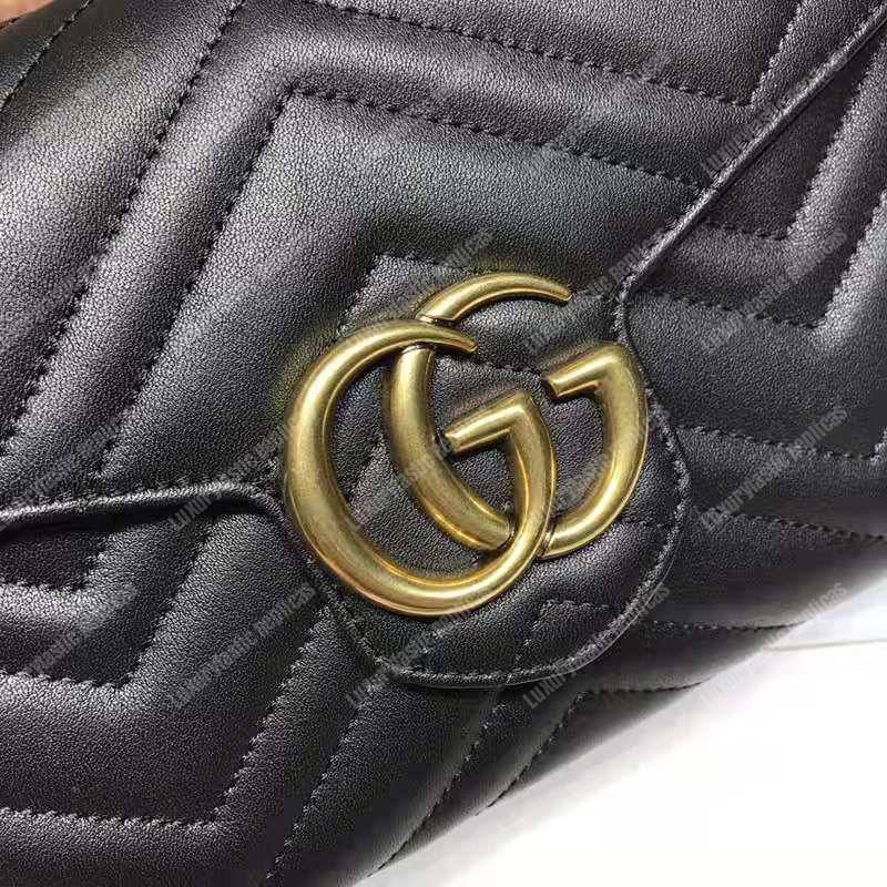 G*u*i gg marmont matelasse mini bag black
