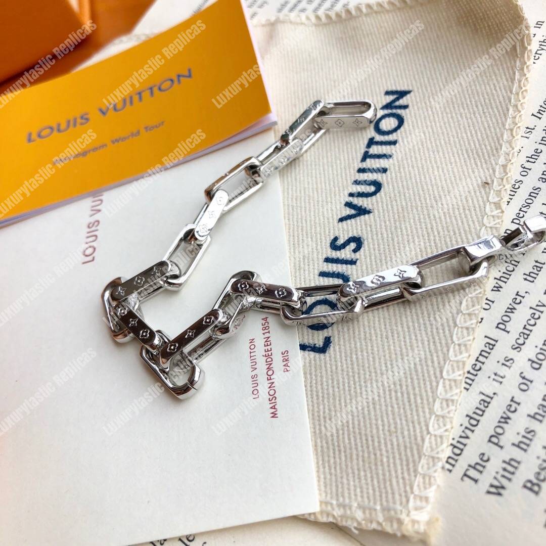 LV Monogram Chain Bracelet Silver