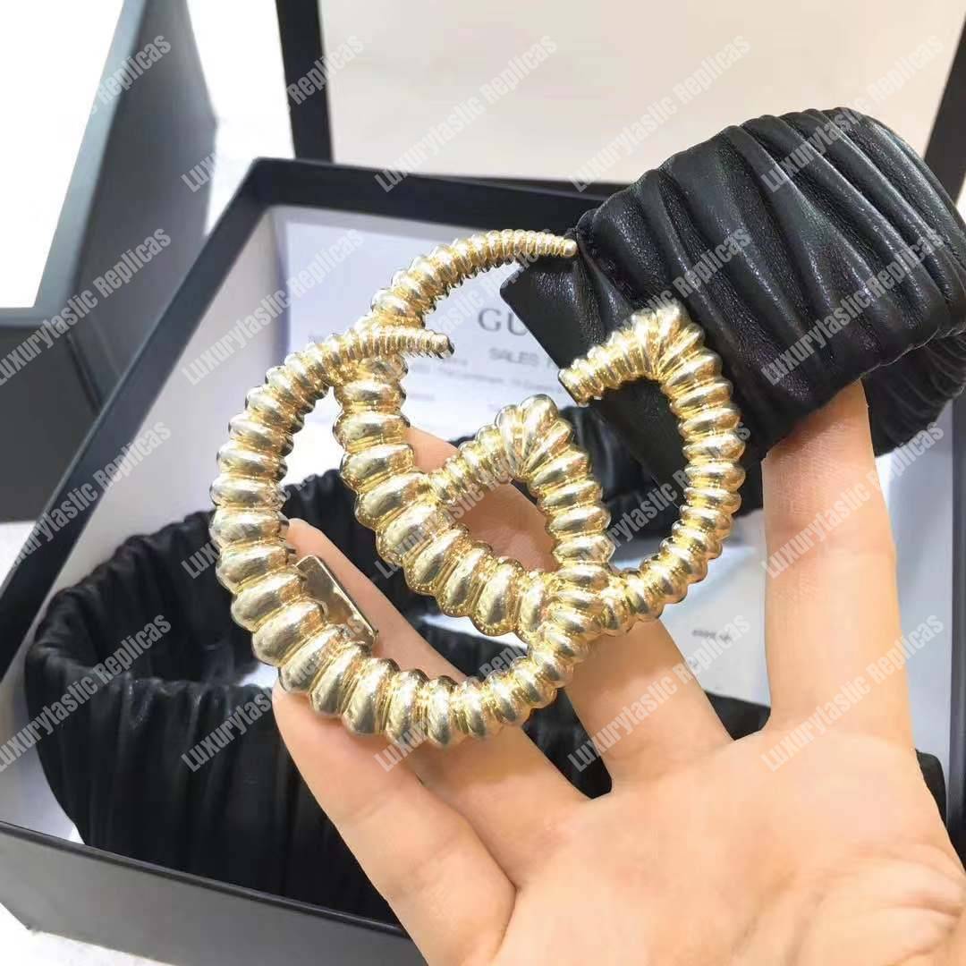 G*u*i belt with torchon double g buckle
