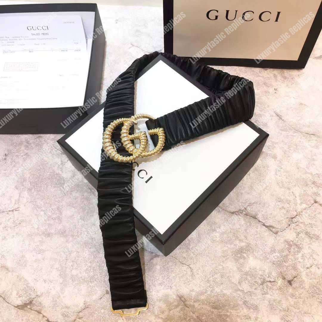 G*u*i belt with torchon double g buckle