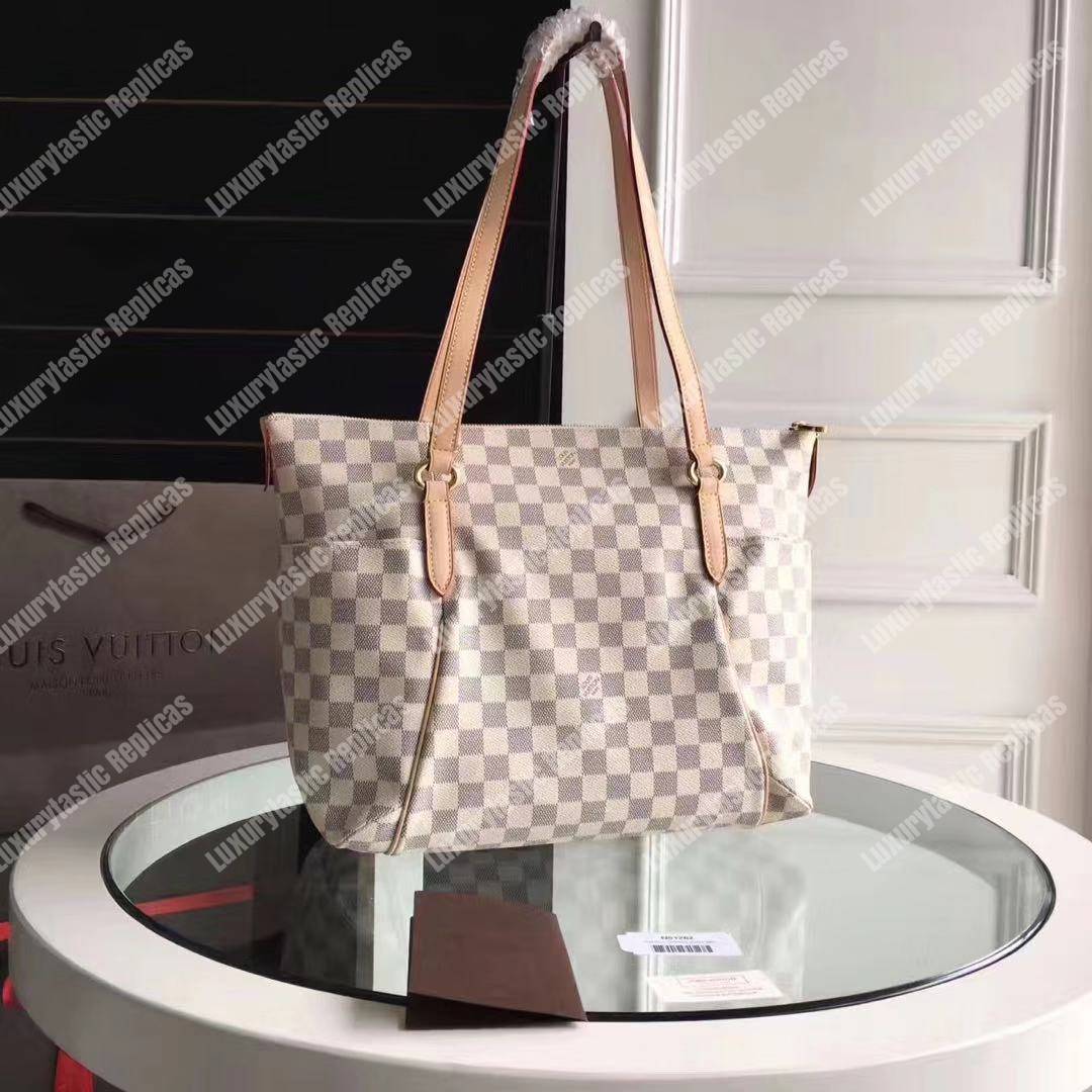 LV Totally MM Bag Damier Azur Beige