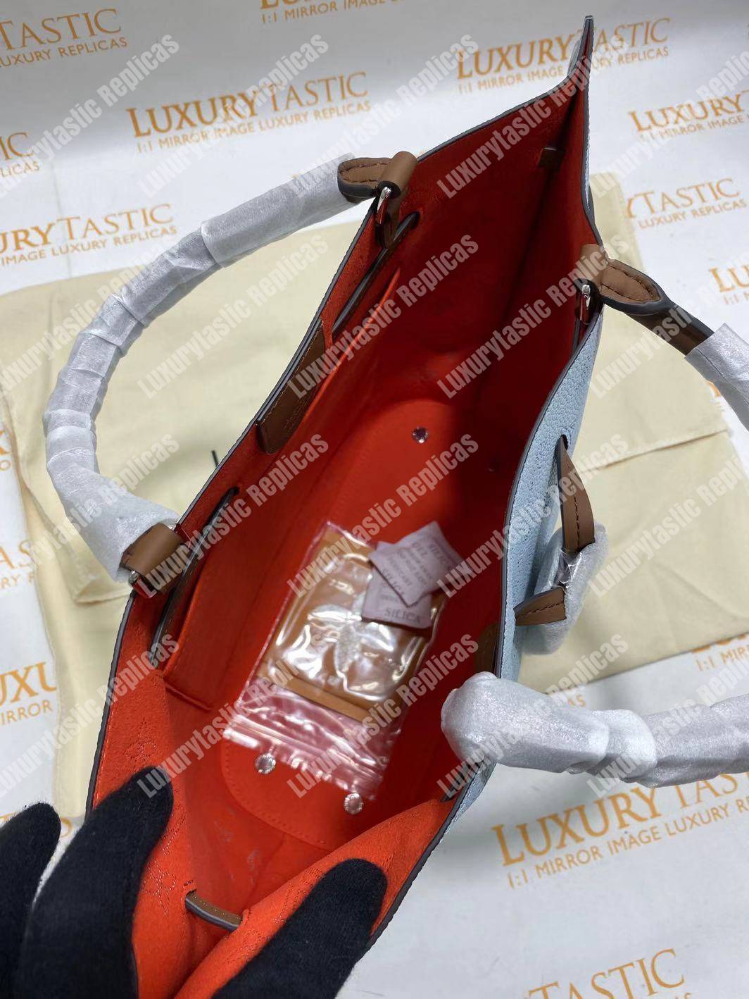 LV Girolata Handbag Mahina Bleu Horizon Pumpkin