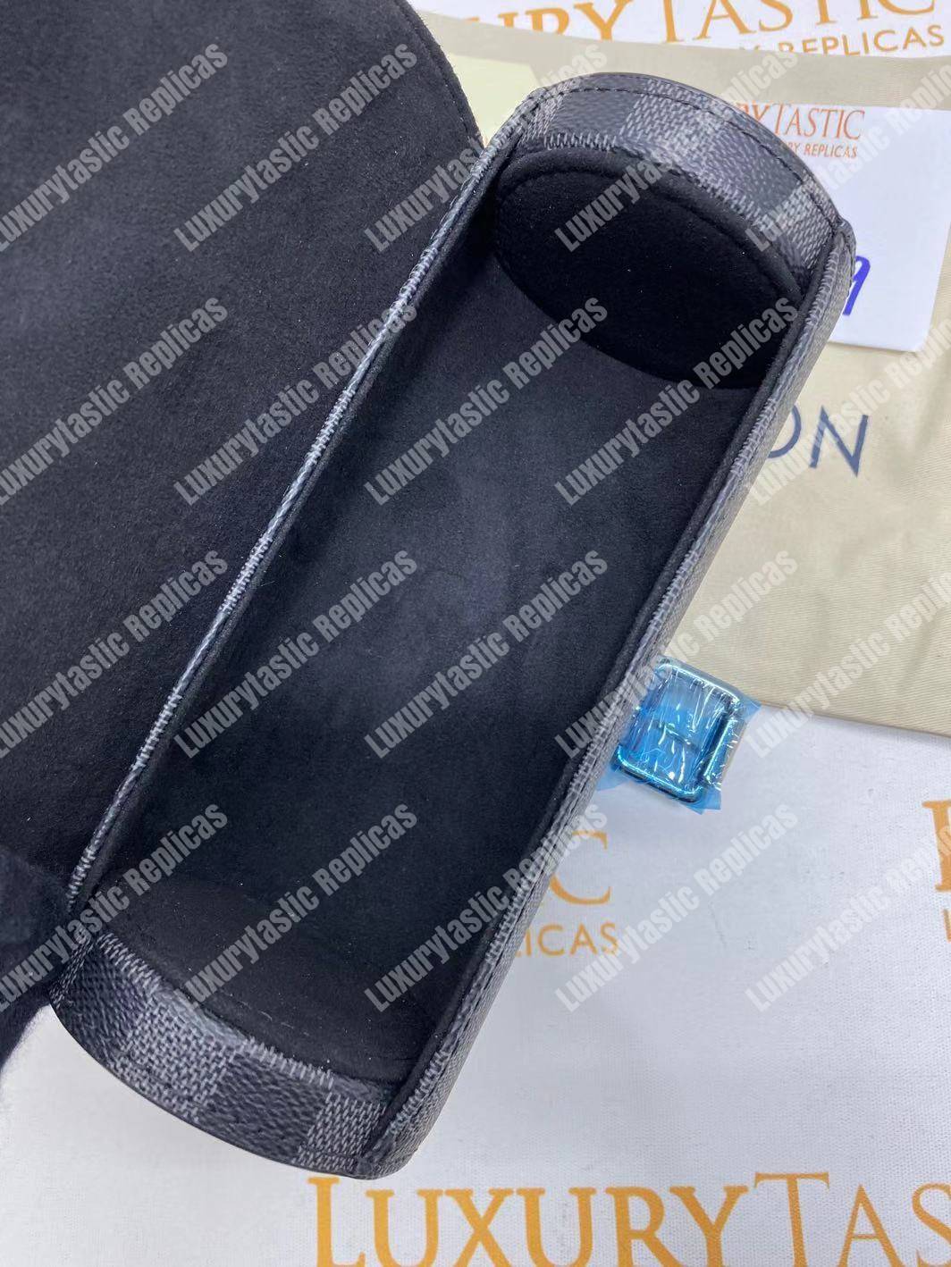 LV 3 Watch Case Damier Graphite Canvas
