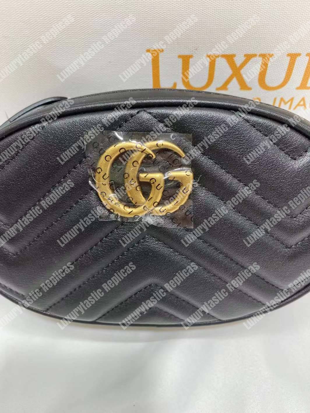 G*u*i gg marmont matelassé leather belt bag black