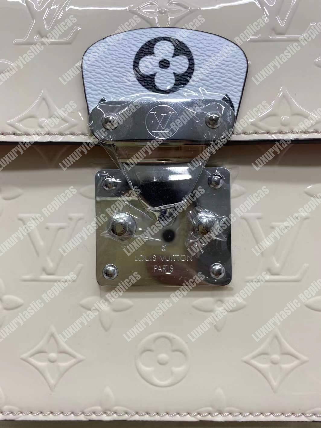 LV Spring Street Monogram Vernis Creme Beige